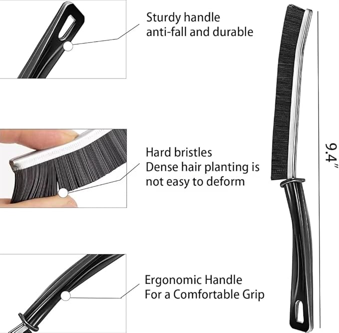 Crevice Cleaning Brush - 2 Pack, Bathroom Gap Cleaning Brush, Hard Bristle Brush for Cleaning, Multifunctional Gap Brush, for Blind, Baseboard, Fan, Window or Sliding Door Track