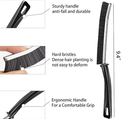 Crevice Cleaning Brush - 2 Pack, Bathroom Gap Cleaning Brush, Hard Bristle Brush for Cleaning, Multifunctional Gap Brush, for Blind, Baseboard, Fan, Window or Sliding Door Track