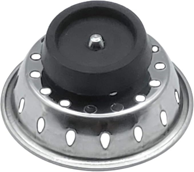 VIVA Kitchen Sink Strainer, Stainless Steel Basket Strainer Replacement, 3.5 Inch, Rubber Stopper, Chrome, Indoor Outdoor Use