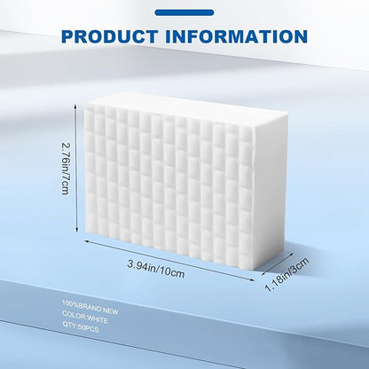 21-Pack Extra-Thick Melamine Sponges – 3.94" × 2.76" × 1.18" Durable Kitchen & Bathroom Cleaning Pads – Powerful, Non-Scratch, Water-Activated Magic Sponge(Ultra-Durable)