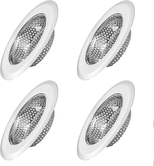 Kitchen Sink Drain Strainer Sink Stainless Steel Protectors for Kitchen Sink Stopper Dishwasher Safe Catcher Basket Cover Filter Trap Screen Large Wide Rim 11.5cm/4.5" Diameter (2.75in)