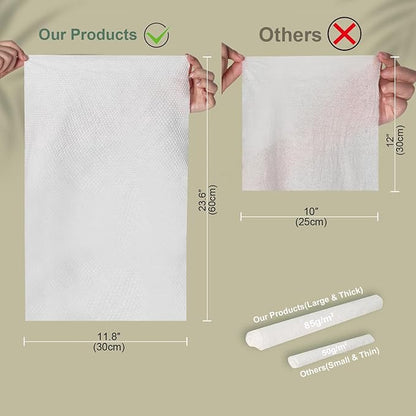 Extra Large 23 x 12 inch Disposable Compressed Towel, 16 Pack Expandable Bulk Travel Towels for Camping, Hiking, Gym, Face & Body, Lightweight Portable Reusable