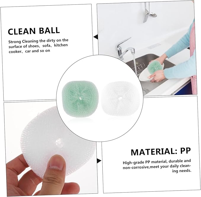 24pcs Cookware Cleaner Ball for Removing Dirty Kitchen Scouring Cleaning Balls Random Color