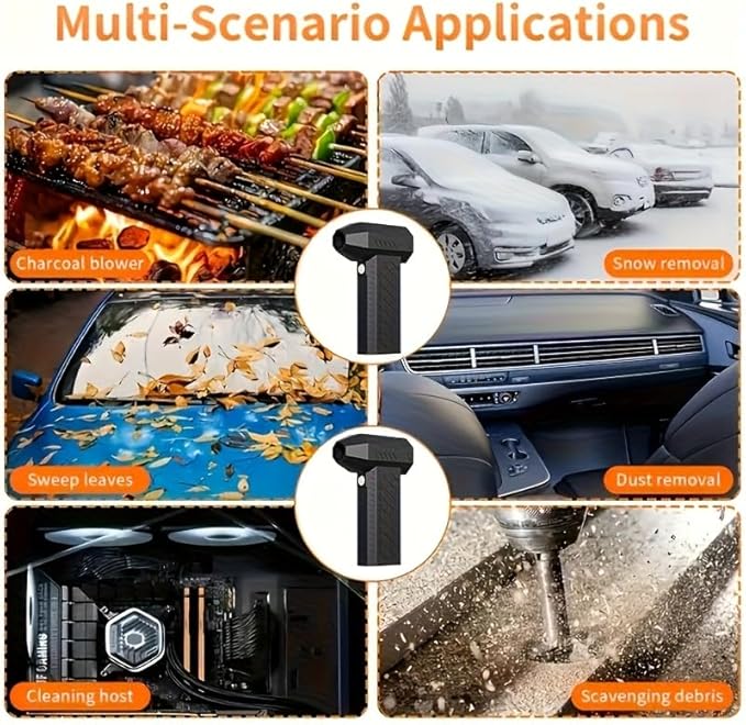 Electric Air Duster Vacuum 2-in-1, Canned Air Alternative Rechargeable Blower with 100,000 RPM, Mini Vacuum for Keyboard, PC, Car Interior, Home Cleaning(Black)