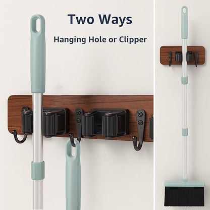 Broom and Dustpan Set, Green 52-Inch Adjustable Handle Upright Broom with Self-Cleaning Comb Teeth, Pet-Hair Friendly Sweeping for Indoor Hard Floors
