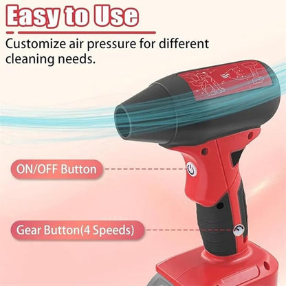 Jet Fan Mini Blower,Cordless Air Duster Comaptible with Milwaukee 18V Batteries,Handheld 130000RPM 4-Speed Turbo Dryer Blower for Car, Keyboard, Pet Hair Drying,Fallen Leaves(no Battery)