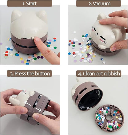 allydrew Mini Portable USB Desktop Vacuum, Mocha Cat