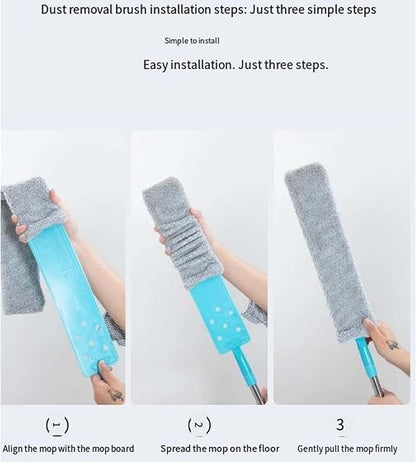 2026 Upgraded Retractable Gap Dust Cleaning Artifact with 3 Microfiber Dusting Cloths,Extendable Duster Cleaning Tool,Reusable Washable Dusting Wand for Home,Ceiling,Blinds,Furniture (60in)
