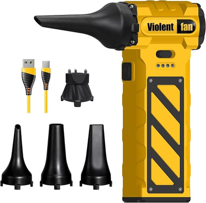 Electric Compressed Air Duster for Car Cleaning 110000 RPM Rechargeable Cordless Blower with 8000mah Battery for PC, Keyboard Includes Emergency Window Breaker & Seatbelt Cutter Replaces Canned Air