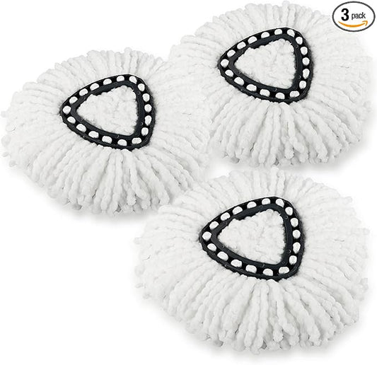 3 Pack Spin Mop Refill Replacement Head Compatible with Ocedar EasyWring Spinning Mop - Microfiber Mop Replace Heads
