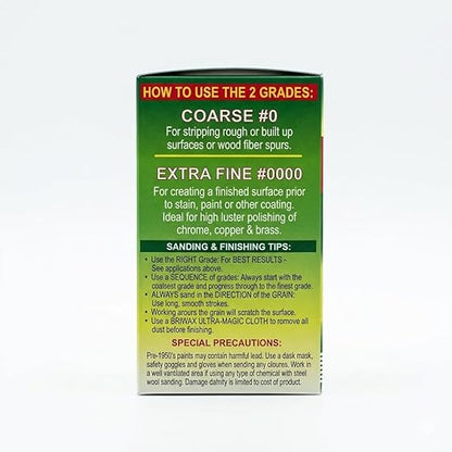Briwax Oil-Free Steel Wool 0000, 2 Pack