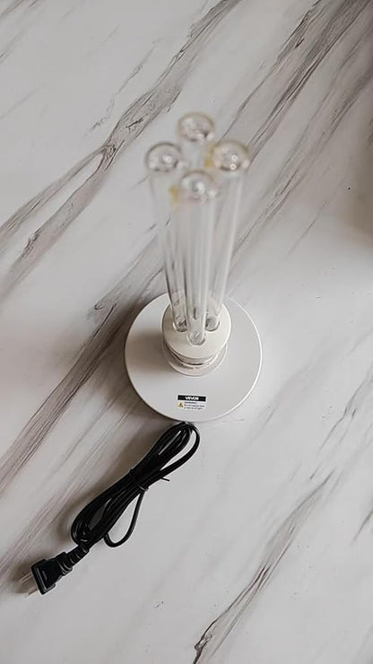 UV Light with Ozone,Wireless Remote Control & 3 Timer SettingsUV Lamp with 4 Quartz Tubes for 360° Coverage,Home Office Restaurant Hotel-Use When Unoccupied (US-007/25W-T)