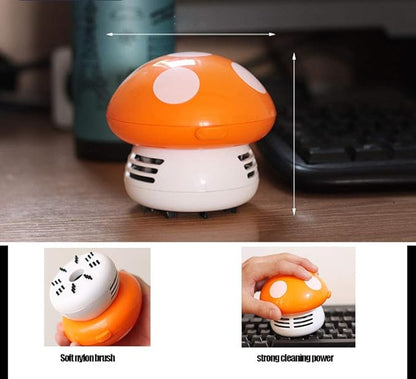 Aliotech Mini Cute Table Dust Vacuum Cleaner Mushroom Shaped Portable Corner Desk Vacuum Cleaner Mini Cute Vacuum Cleaner Dust Sweeper(Orange)