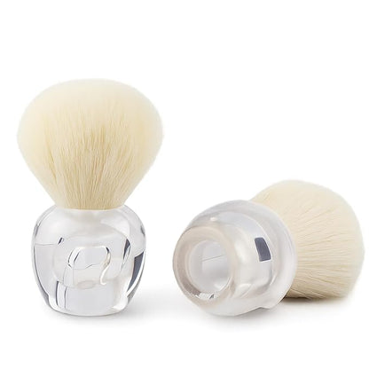 Soft Transparent Nail Dust Powder Remover Brush – Kabuki Style Cleaner for Acrylic & Gel Nail Art（2pcs)