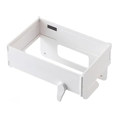2 Pcs Collapsible Plastic Trash Bag Holder, Kitchen Cabinet Door, Garbage Bag Holder Under Sink, White, Plastic, 5 Gallon, Rectangular, Indoor/Outdoor, Adjustable, No Lid, Trash Can