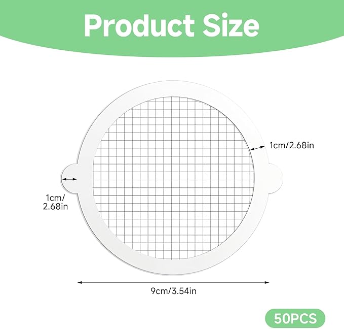 50 Pack Disposable Shower Drain Hair Catcher, Hair Trap for Round Shower Drain Mesh Stickers, Shower Strainer for Bathroom, Bathtub, Kitchen, Sink, Shower Drain Cover Hair Stopper