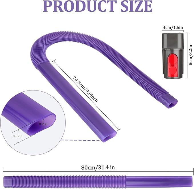 RTop Dryer Vent Lint Removal Tool Vacuum Hose for Dyson Gen5 V15 V15s V12 V11 V10 V9 V8 V7 Detect Outsize Slim Absolute Cyclone Dryer Vent Cleaner Kit Nozzle Crevice Flexible Attachments Hose