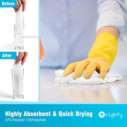 Orighty Microfiber Cleaning Cloth, 800 Pack Highly Absorbent Cleaning Rags, Household Cleaning Supplies, Reusable Microfiber Towels Lint Free Cloths for House, Kitchen, Car Care, 12x11 inch, White