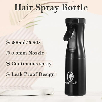 BRUSHZOO Hair Brush for Women, Brushes with Curly Hair Brush, Hair Spray Bottle, Edge Control Brush, Teasing Brush, Rat Tail Comb for All Hair Detangling Parting Styling