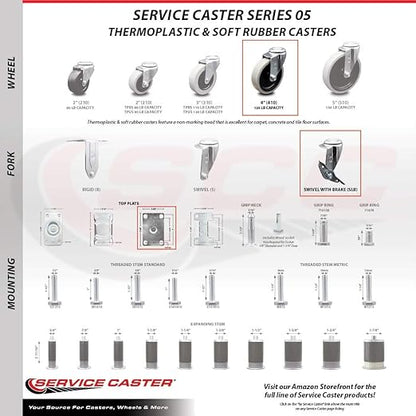 7734L2 FG7734L20000 Rubbermaid Mobile Work Center 7734-88 Replacement Caster Set – Fits Rubbermaid Mobile Work Center 7734-88 – 2 Swivel and 2 Swivel with Side Lock Brakes Casters - Service Caster