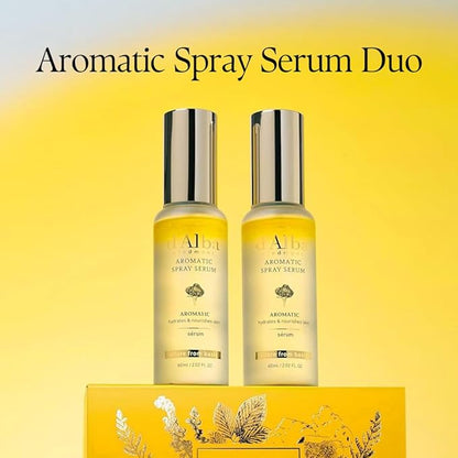 d'alba Piedmont White Truffle Vegan Gift Set, 2 bottles First Aromatic Spray Serum, Deep Hydration & Antioxidant Care, Vegan Facial Mist