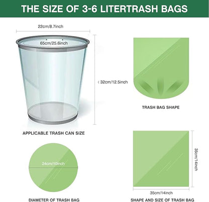 Small Trash Bags 1.2 Gallon (5L) - 120 Counts Garbage Bags, Unscented Compost Bags for Bathroom, Office & Dorm