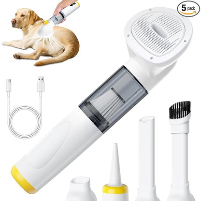 Cordless Dog Vacuum Groomer Kit,Cordless Rechargeable Vacuum Cat Brush for Hair,Handheld mini Pet Vacuum Brush,4200Pa Pet Grooming Cleaner With Comb Hair,Suitable for All Types of Cats and Dogs