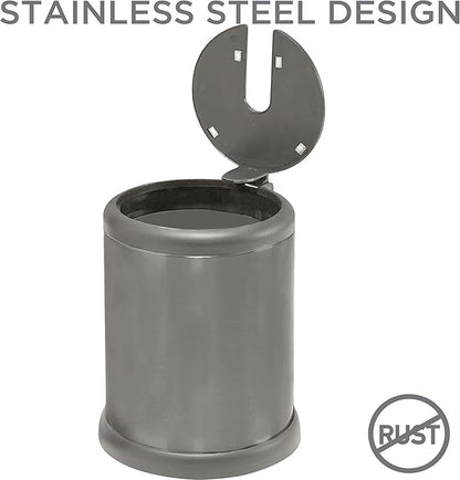 Bath Bliss Toilet Brush and Holder | Self Closing Lid | 360 Degree Brush Head | Bathroom Cleaning | Compact Size | Storage and Organization | Matte Grey