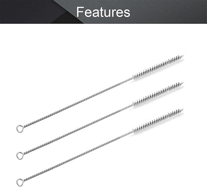 Utoolmart Steel Wire Tube Brush, Stainless Steel Spiral Power Bottle Cleaning Brush Long-Handle Bristle Pipe Cleaning Tool, 0.3-inch Diameter 12-inch Length,10pcs