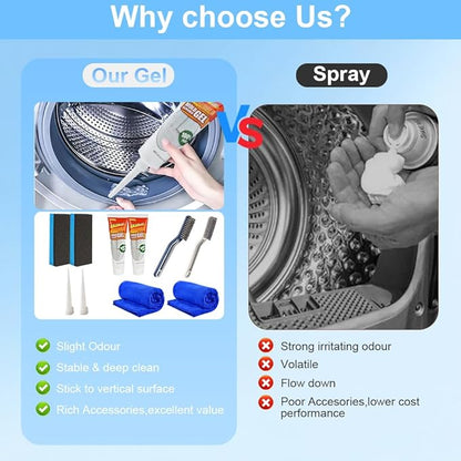 2PCS Nexa Remover Gel,Nuroclean Remover Gel with 2PCS Hard Bristle Crevice Cleaning Brush,Suitable for Grout, Refrigerator, Bathroom Cleaning Solution , Safe Formula That Does Not Damage The Surface