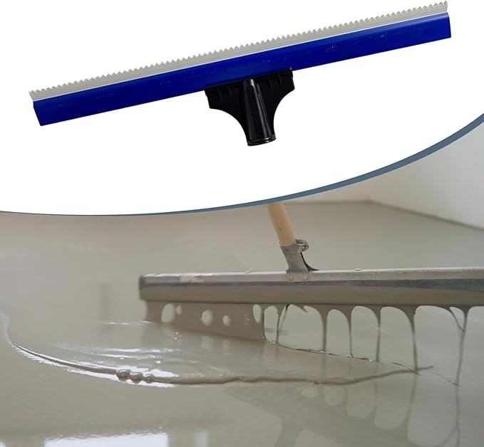 Squeegee for Epoxy Floor Notched Serrated Flat Soft Rubber Rake Cement Painting Coating Tool Easy to Use Smooth and Efficient, 40cm (40cm)