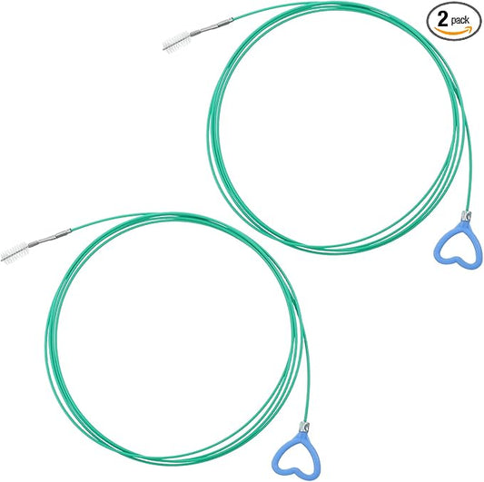 2 Pack 118 Inch Drain Hair Drain Clog Remover, Extra Long Flexible Sink Snake Drain Hair Removal Tool, Anti-Break Metal with Nylon Coating Plumbing Snake for Shower, Kitchen, Bathroom, Toilet