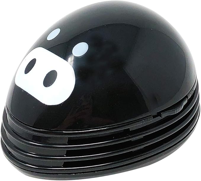 allydrew Cute Portable Mini Vacuum Cleaner for Home and Office, Black Piggy