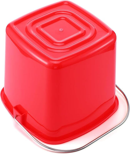 4 Pack Small Cleaning Pail, Square Detergent Bucket with Spout and Handle for Home, Offices, School, Commercial Use