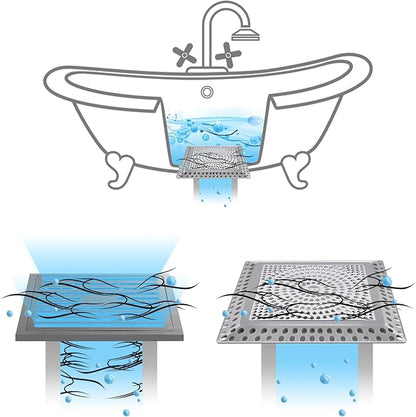 LEKEYE Shower Drain Hair Catcher | Drain Strainer | Shower Drain Cover Stainless Steel and Silicone