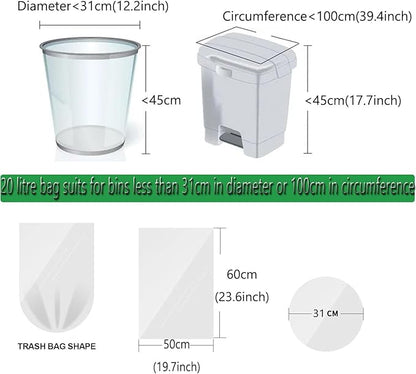 100 Count 4 Gallon Small Biodegradable Trash Bags, 20L Leakage-Free Compost Garbage Bags for Bathroom, Kitchen, Office, Bedroom and Restaurant