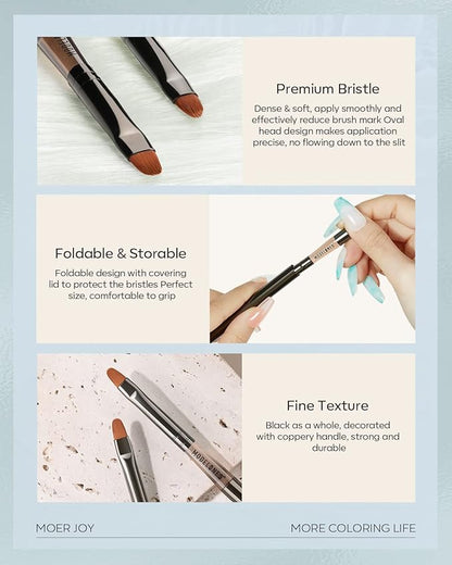 Modelones Nail Art Brush Cleaner & Restorer for Nail Polish/Extension Gel/Solid Builder Gel/Dip Powder/Acrylic with nail art brush Manicure Kits DIY Salon at Home - 80ml, W/Pro Brush
