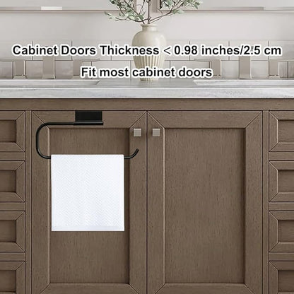 Stainless Steel Cabinet Door Paper Towel Holder and Trash Bag Holder for Kitchen Cabinets Doors and Cupboards, Under Sink Paper Towel Storage and Garbage Bag Holder