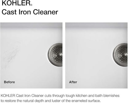 KOHLER K-23725-NA Cast Iron Cleaner, For Kitchen and Bathroom, 8 oz Bottle, Non-abrasive Cream-based Cleaner (Pack of 2)