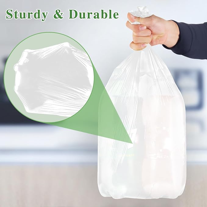 Toplive 13 Gallon Trash Bag 45 Count Garbage Bag 2 Mil Thickness Degradable Unscented Trash Bags Wastebasket Bin Liners for Home Outdoor Garden Canteen Kitchen Trash Can (3 Rolls