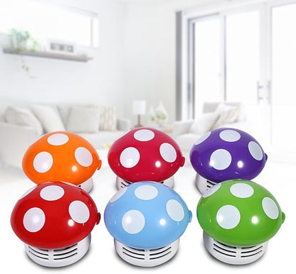 TOPINCN Mushroom Desktop Vacuum Cleaner, Mini Mushroom Shape Cute Desktop Keyboard Corner Dust Vacuum Cleaner Sweeper for Home School Office(Red)