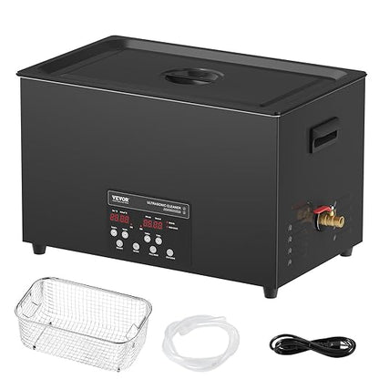 VEVOR 30L Sonic Cleaner, 600W Digital Ultrasonic Cleaning Machine with Upgraded Degassing and Gentle Mode, 40kHz Industrial Ultrasound Cleaner with Timer and Heater for Retainer Jewelry Tools