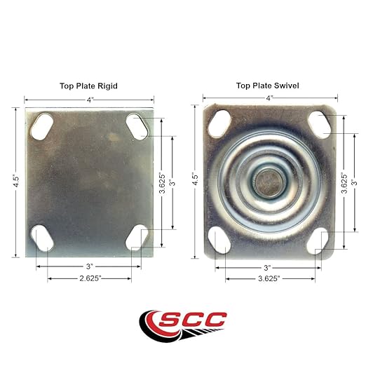 Service Caster RUB-SCC-100S280-PNB-2-R280-2 4436M1 FG4436M10000 Rubbermaid Replacement Caster Kit
