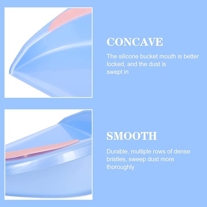 Zerodeko 1set Dustpan and Broom Home Cleaning Ergonomic Design for Desktop Car Interior and Narrow Corners Portable Dustpan Supplies Convenient Dust Cleaning Tools