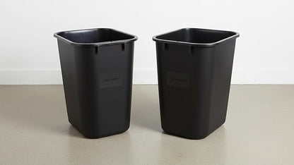 COASTWIDE Professional™ Indoor Trash Can Without Lid, Black Soft Molded Plastic, 3.5 Gallon, 2/Pack