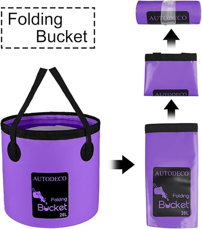 Collapsible Bucket 5 Gallon Container Folding Water Bucket Portable Wash Basin 20L