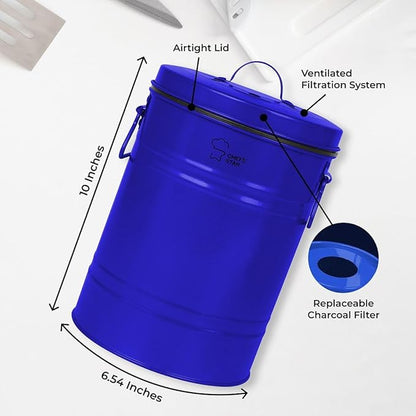 Chef's Star Countertop Compost Bin for Kitchen, Indoor Compost Bin for Kitchen Counter, Small Composter for Kitchen Counter, with Charcoal Filter, Airtight Lid, 0.8 Gallon Compost Pail, Blue