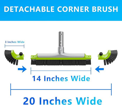 Sepetrel 20” Pool Brush Head for Cleaning Walls,Heavy Duty Inground/Above Ground Swimming Pool Scrub Brushes with Premium Strong Bristle & Reinforced Aluminium Back