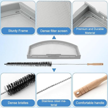 2 Pack WE03X23881 Stainless Steel Dryer Lint Filter Replacement for GE & Hotpoint Dryer,Screen Filter with Cleaner Brush,Replaces AP6031713, WE03X23881, 4476390, PS11763056, EAP11763056