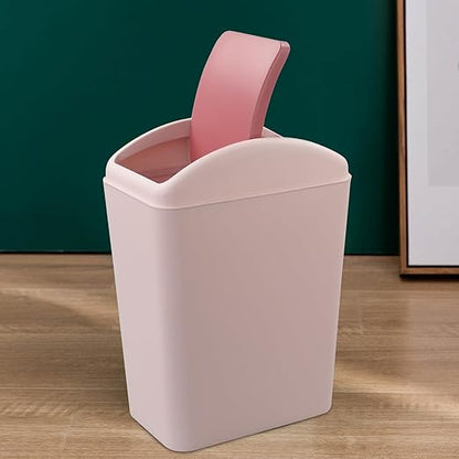Kekow 4.5 Gallon Plastic Trash Can with Swing-Top, Swing Lid Waste Can, Pink